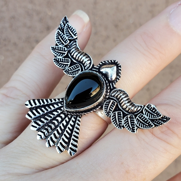 New Black Onyx 925 Silver Mystic Ring. - Picture 3 of 11